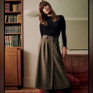 Sezane Clarine Skirt Taupe - Size 6